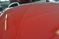 Combination of concrete, cement, crushed stone, rock and sand on the Bugatti exterior surfaces