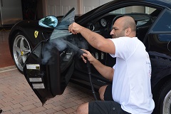 Professional Vapor steam window film removal